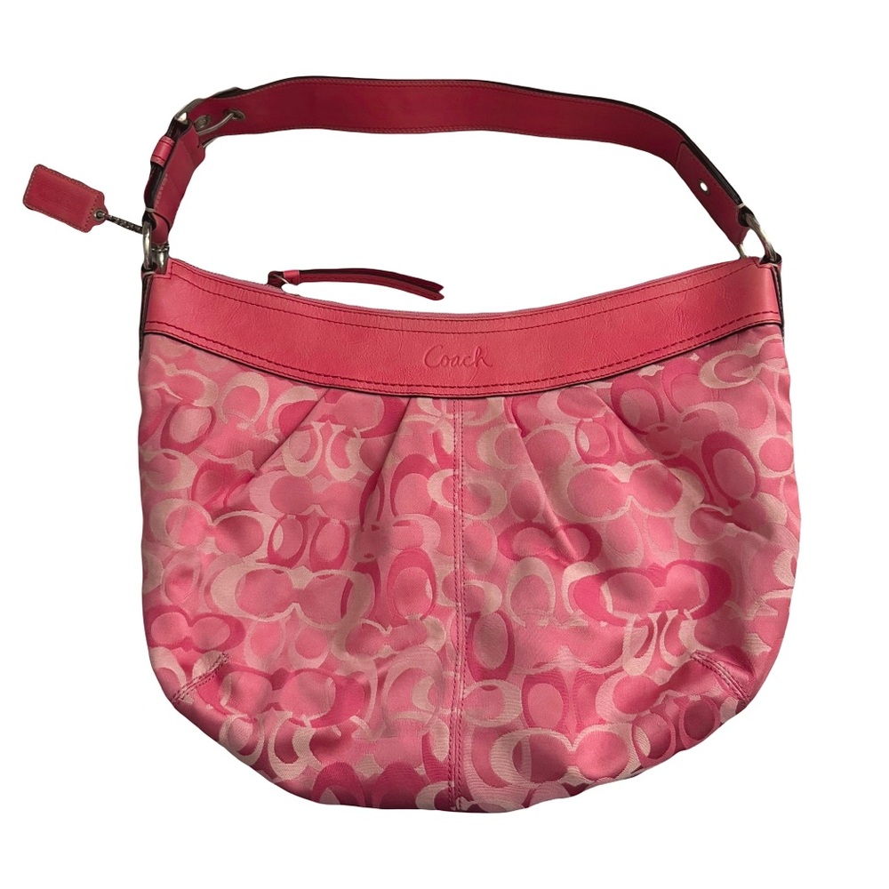 Coach Pink Signature Hobo Bag